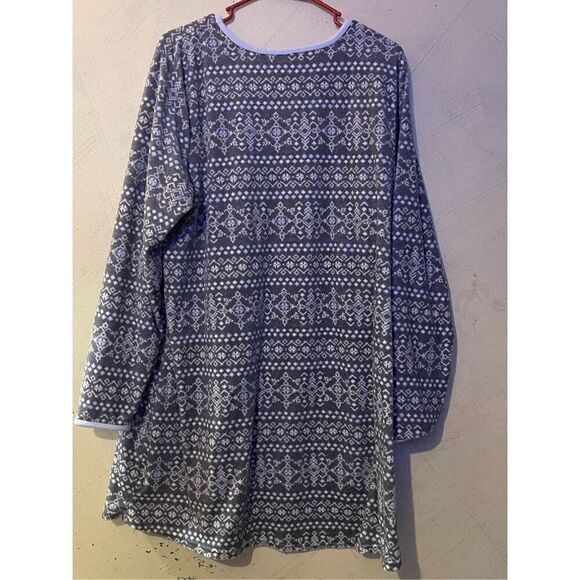 Croft & Barrow Fleece Long Sleeve Gown w/ pockets XXL Very Soft & Cozy - Picture 3 of 5